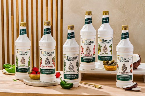 Monin line of TruFlavour white bottles
