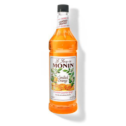 1L monin bottle of candied orange syrup 