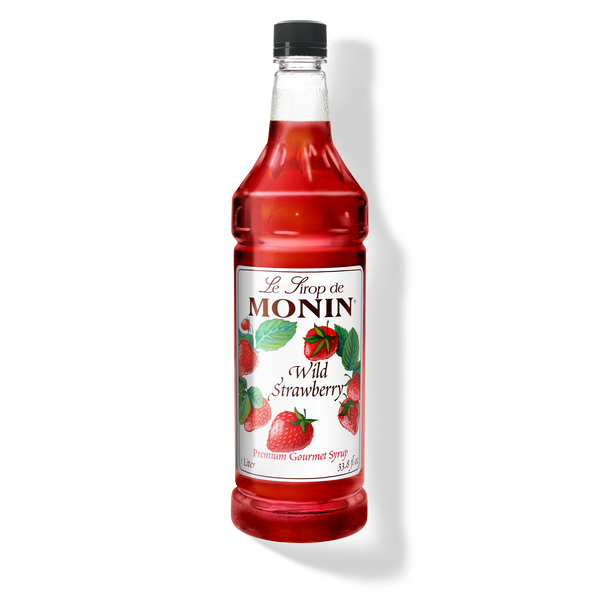 Wild Strawberry Flavored Syrup - Monin - 1 Liter Plastic Bottle