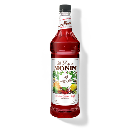 1L red sangria mix monin syrup bottle