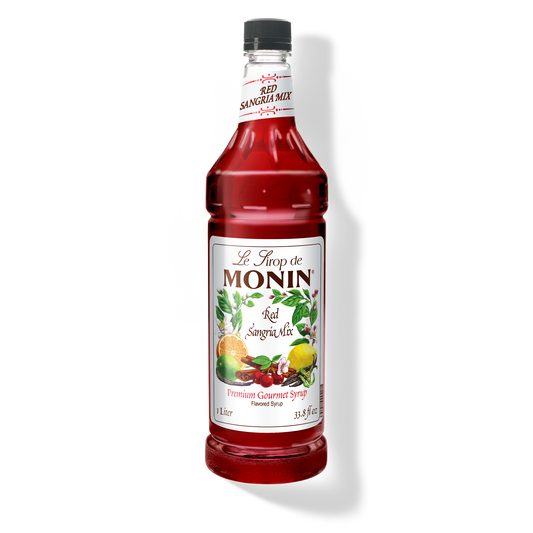 1L red sangria mix monin syrup bottle