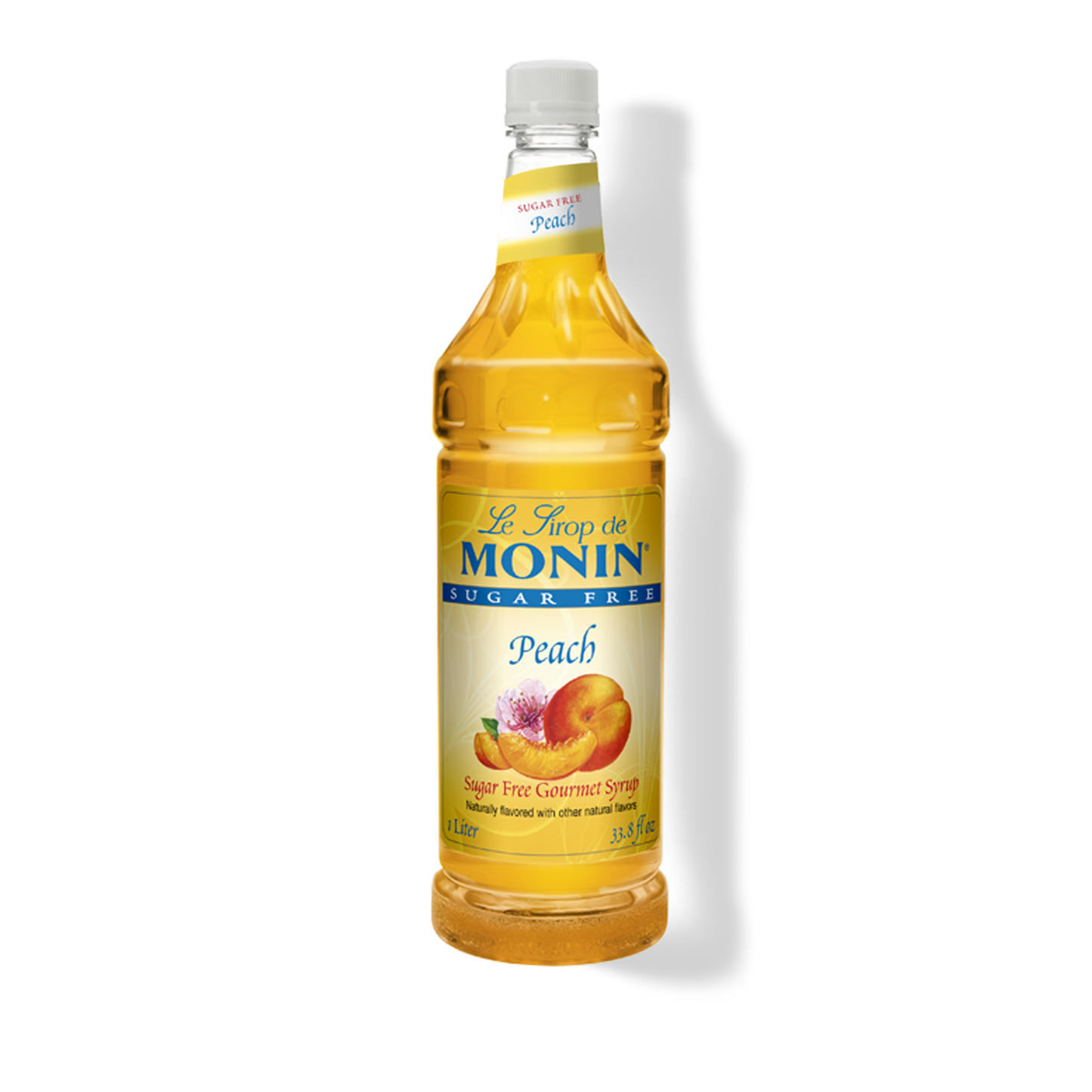 1 LITER BOTTLE OF SUGAR FREE MONIN PEACH SYRUP