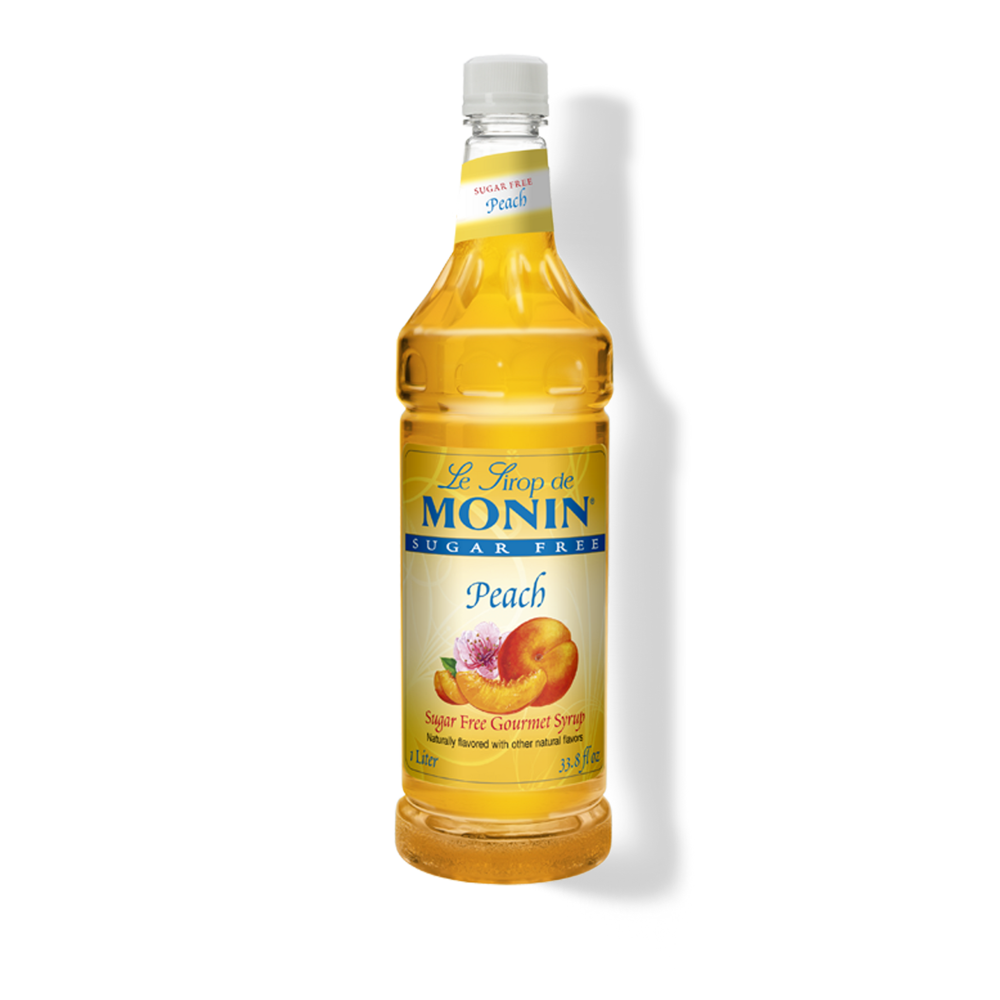 1 LITER BOTTLE OF SUGAR FREE MONIN PEACH SYRUP