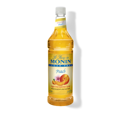 1 LITER BOTTLE OF SUGAR FREE MONIN PEACH SYRUP
