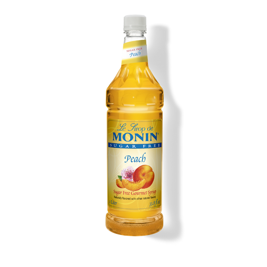 1 LITER BOTTLE OF SUGAR FREE MONIN PEACH SYRUP