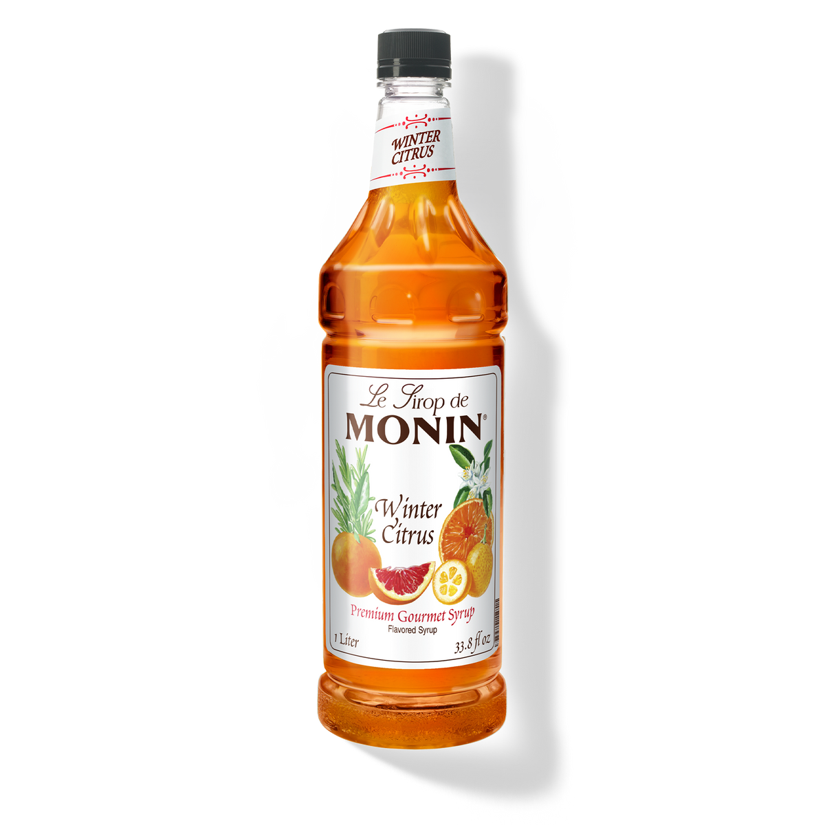 1L winter citrus monin syrup bottle