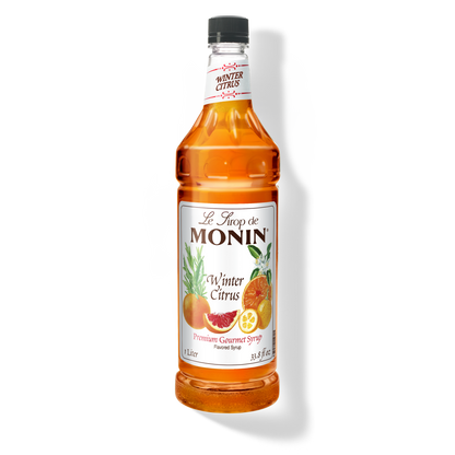 1L winter citrus monin syrup bottle