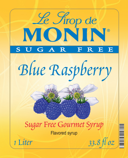 1L sugar free blue raspberry bottle label 