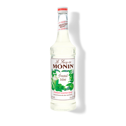 750ml monin bottle of frosted mint syrup