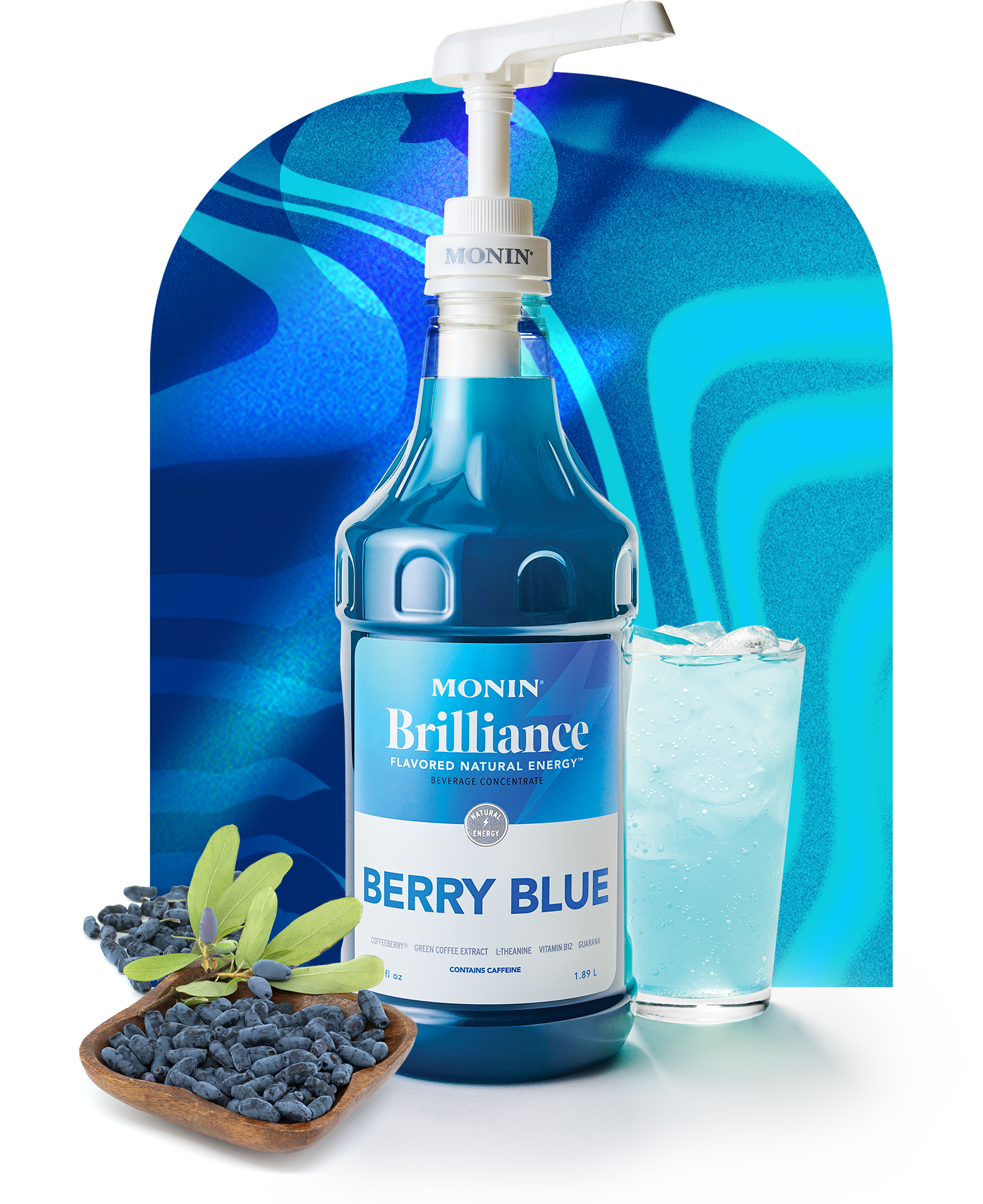 Monin Brilliance Natural Energy | Berry Blue Flavor Monin Brilliance Natural Energy | Berry Blue Flavor