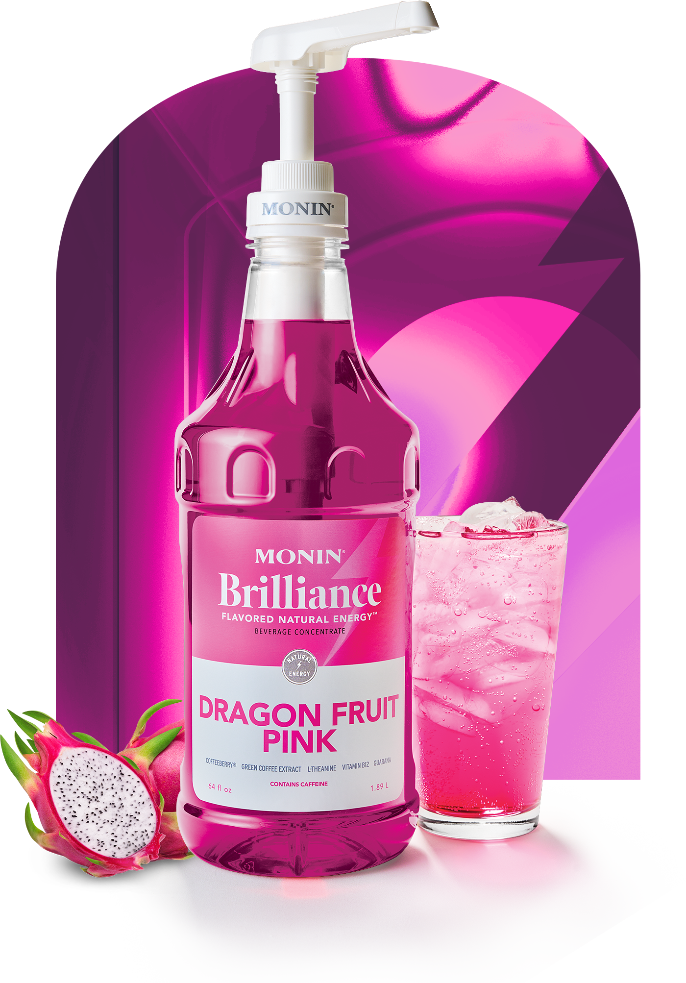 Monin Brilliance Dragon Fruit Pink-Natural Energy - Monin US Monin Brilliance Dragon Fruit Pink-Natural Energy - Monin US