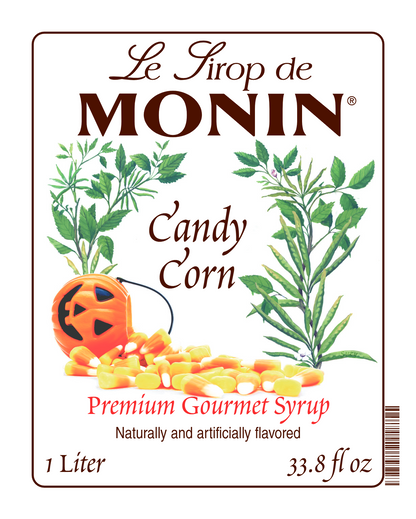 1L monin syrup label of Candy Corn 
