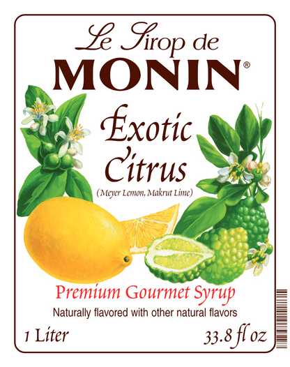 1L monin syrup label of Exotic citrus