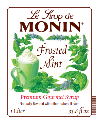 1L frosted mint syrup label 