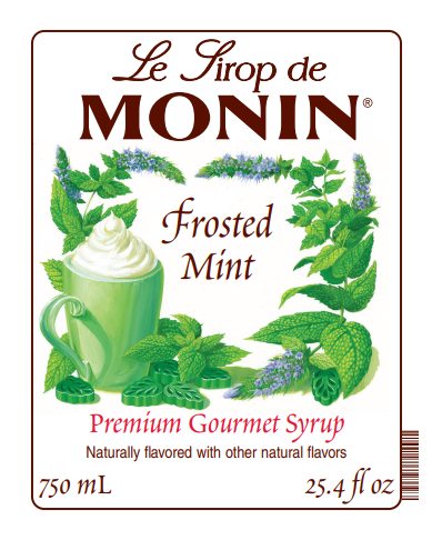 750ml frosted mint syrup label 