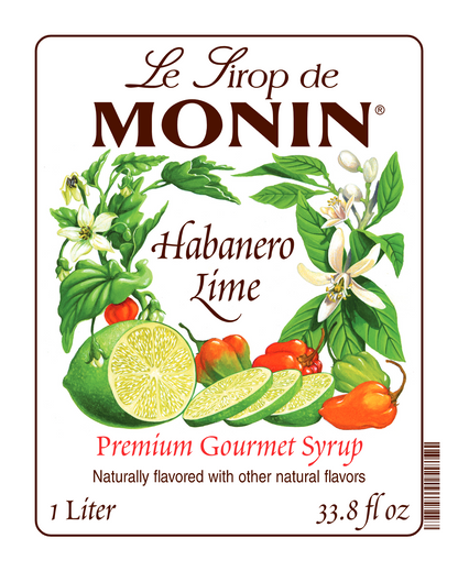 1L monin syrup label of Habanero lime 