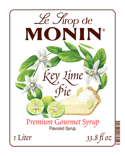 1L monin syrup label of key lime pie