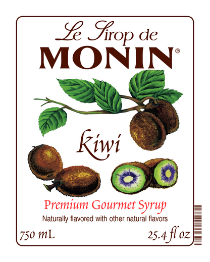 750ml kiwi monin syrup bottle label 