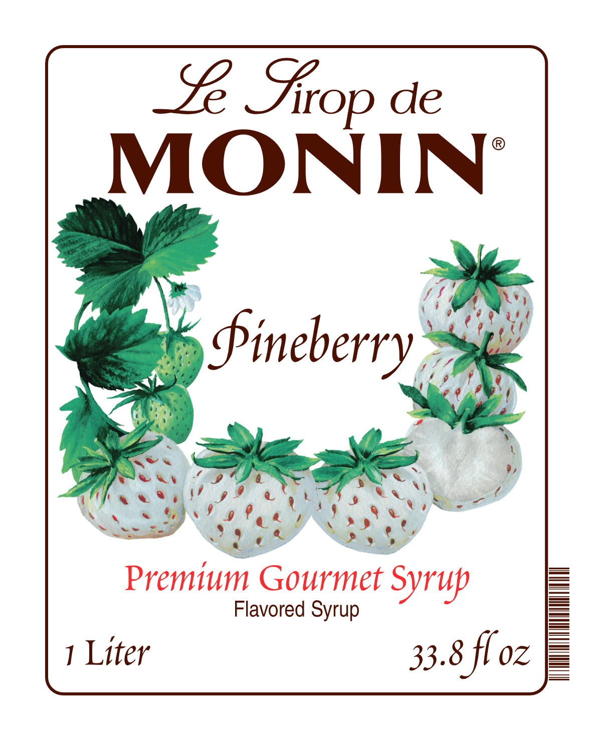 1L pineberry monin syrup label 