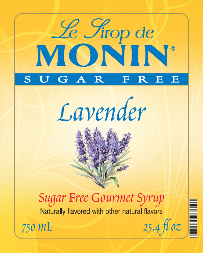 750ml monin label of sugar free lavender syrup