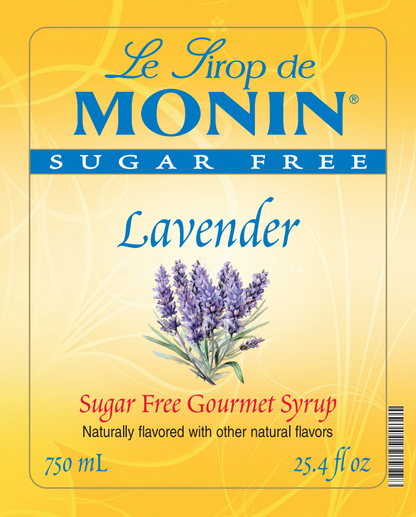 750ml monin label of sugar free lavender syrup