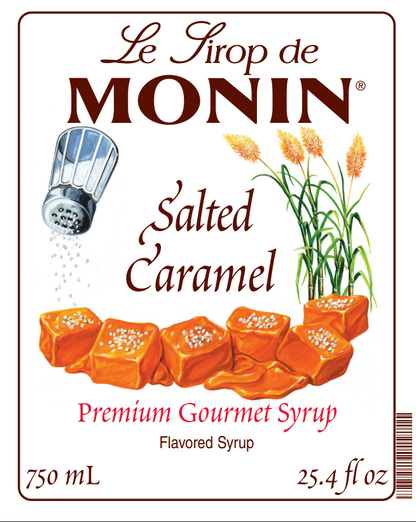 750ml monin syrup bottle label of salted caramel