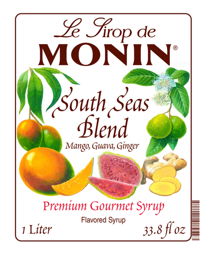 1L monin syrup label of south seas blend