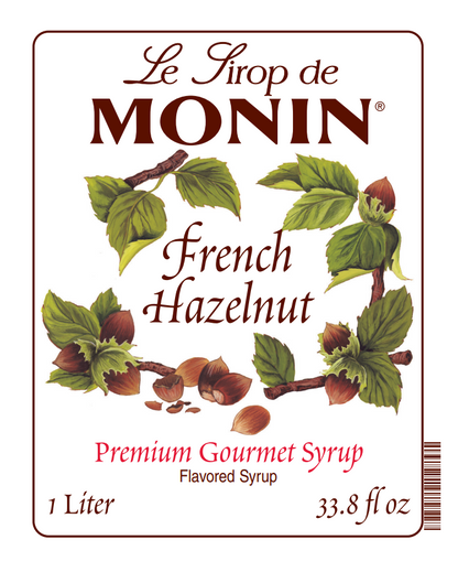 1L bottle label of monin french hazelnut