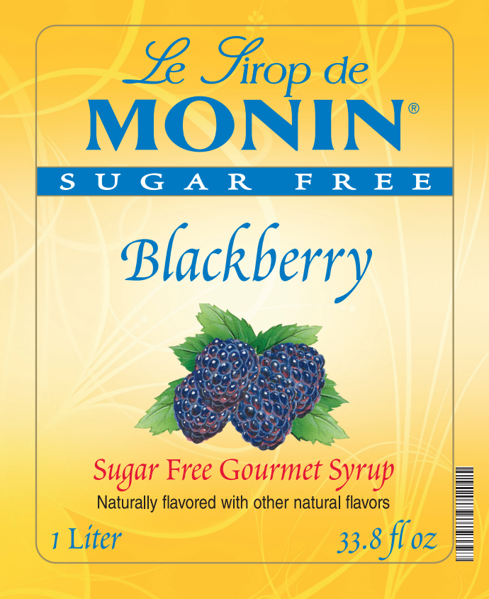 1L sugar free blackberry monin syrup label