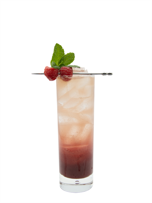 Raspberry Kombucha Highball Mocktail