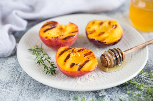 Roasted Bourbon Peaches w/ Smoked Salt