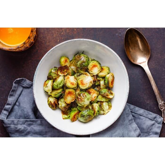 Crispy Roasted Brussels Sprouts with Hot Honey