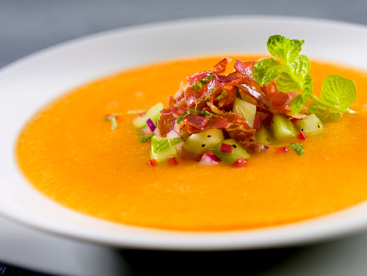 Cantaloupe-Peach Gazpacho