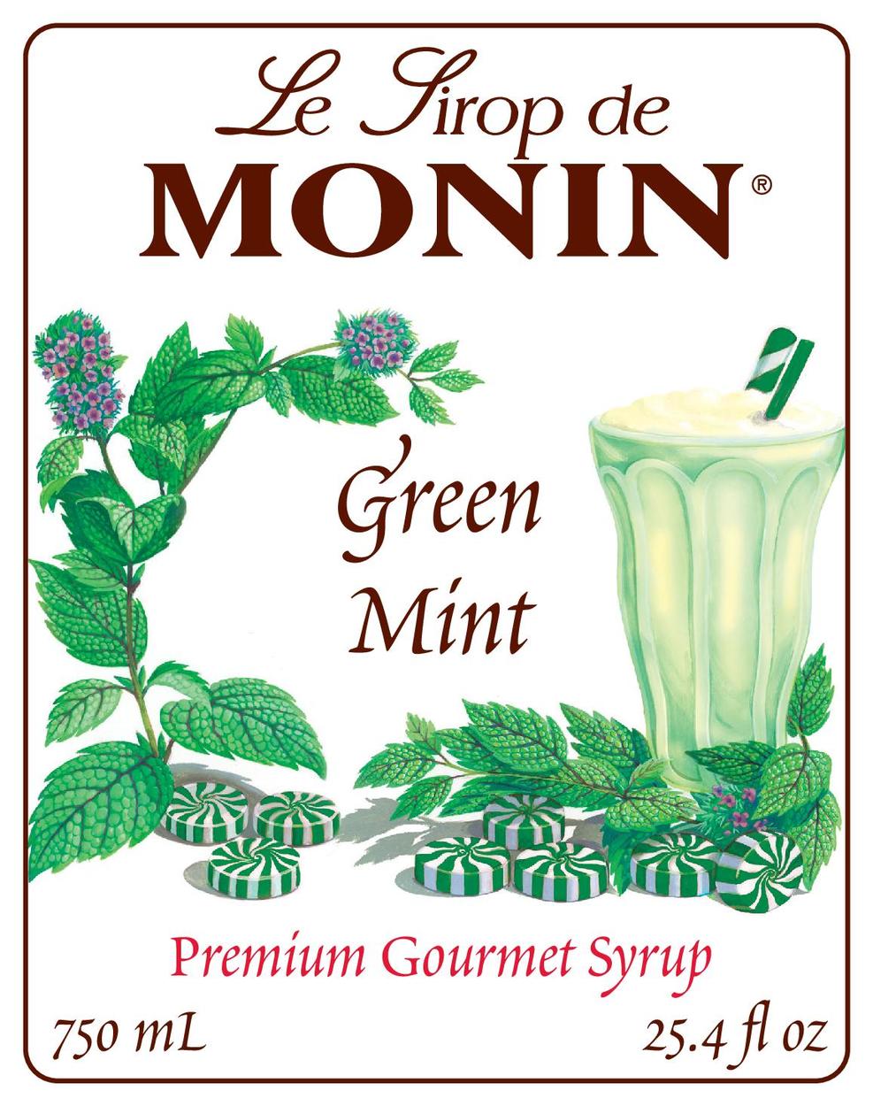 Green Mint Flavored Syrup - Monin - Monin US