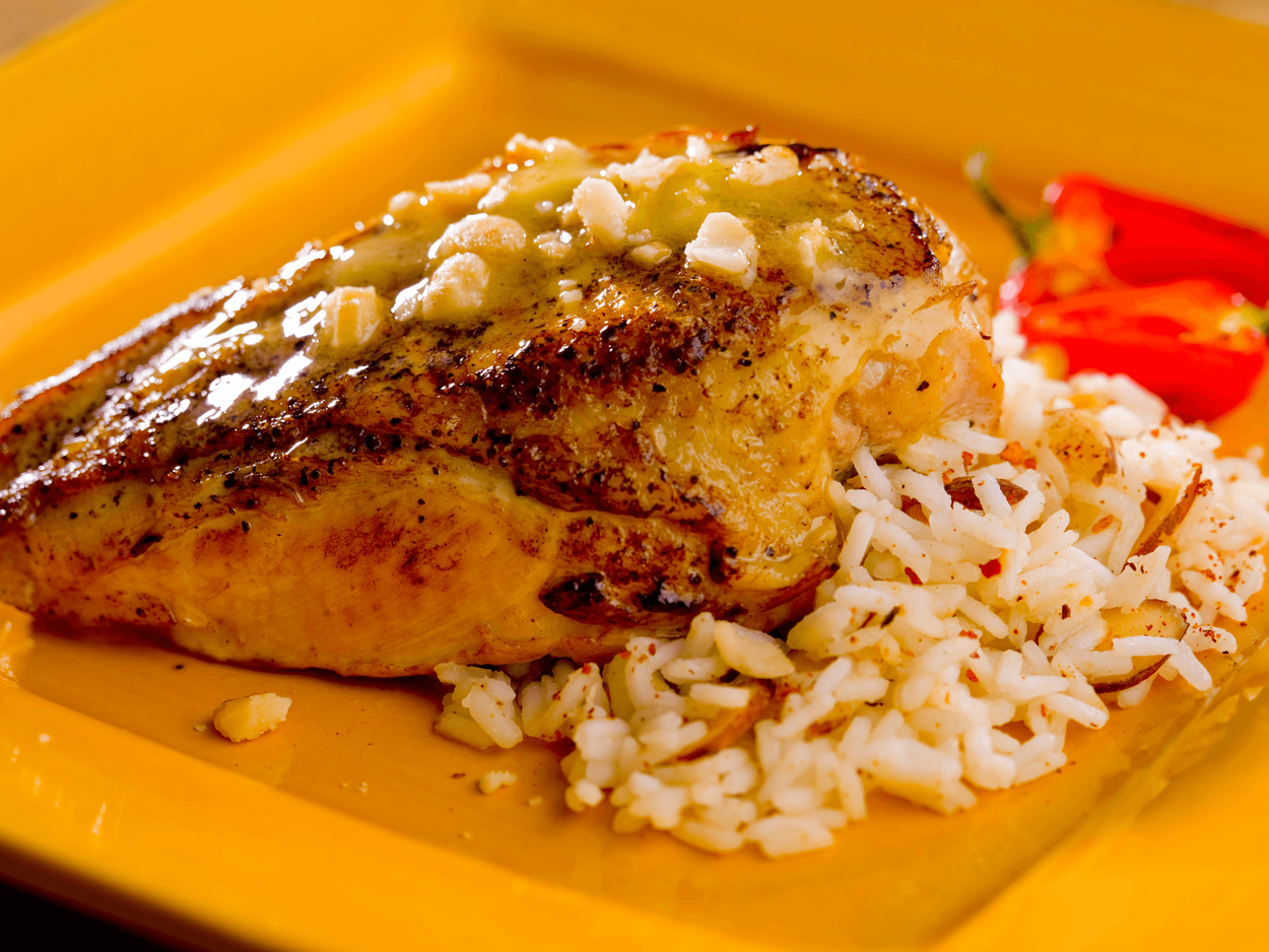 Pan Roasted Chicken with Spiced Rum & Mango Butter