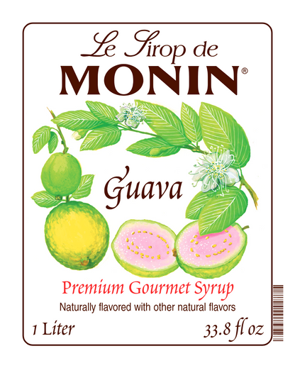 1L monin syrup label of guava 