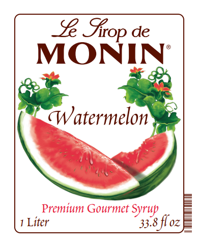 1L watermelon syrup label 