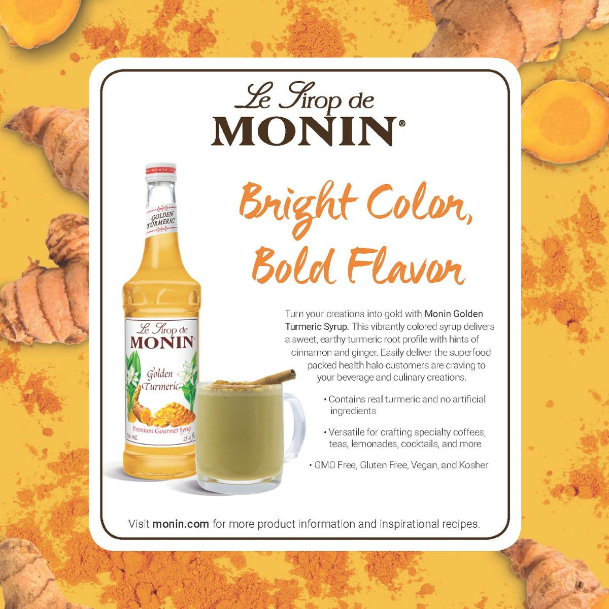Golden Turmeric Flavored Syrup - Monin - Monin US