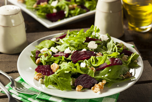 Roasted Beet Salad with Goat Cheese & Nuts